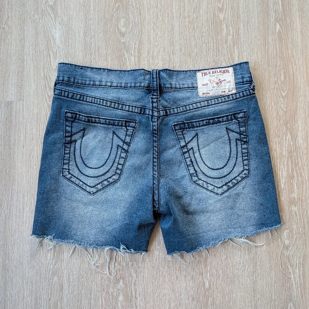 True Religion Shorts Men's 34 Ricky Relaxed Straight Denim Stretch